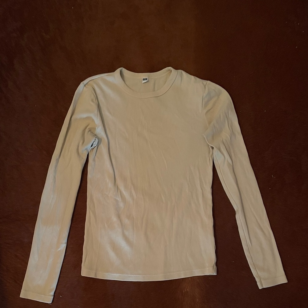 Uniqlo ribbed long sleeve yellow top size XS